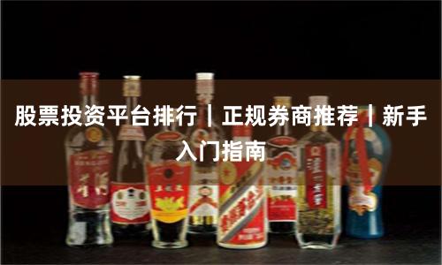 股票投资平台排行｜正规券商推荐｜新手入门指南