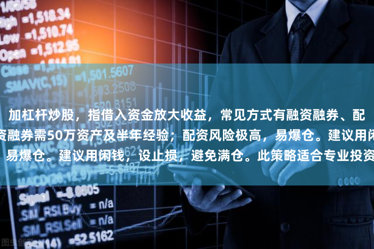 加杠杆炒股，指借入资金放大收益，常见方式有融资融券、配资等。操作需谨慎：开通融资融券需50万资产及半年经验；配资风险极高，易爆仓。建议用闲钱，设止损，避免满仓。此策略适合专业投资者，新手慎入。